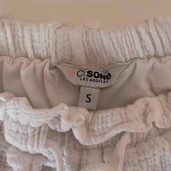 Ci Sono White Waffle Paper Bag lined shorts - Picture 3 of 3